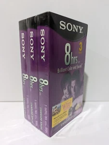 T160 Sony Premium Grade 3 Pack Blank VHS Videocassette Tapes 8 Hour T-160VR New - Picture 1 of 3