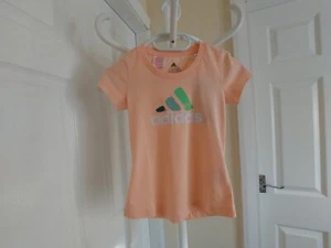Tee-Shirt“Adidas“Sportswear Hazcor Brucor Light Apricot Colour Size: 7- 8 Years - Picture 1 of 13