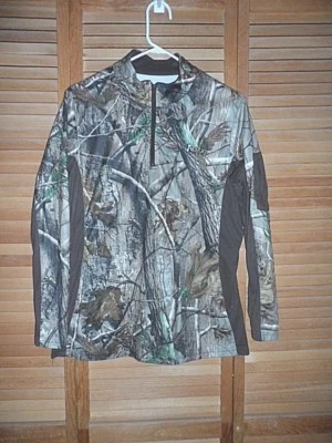 WOMENS ROCKY SILENTHUNTER CAMO 1/4 ZIP SHIRT-SCENT IQ ATOMIC- =SIZE L - Image 1 of 4