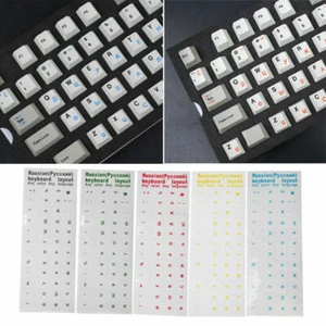 Waterproof Russian Transparent Stickers For PC Laptop Hot Keyboard HOTS - Bild 1 von 9