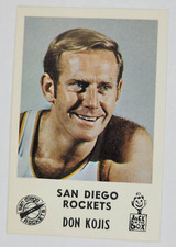 1968-69 Jack in the Box Basketball San Diego Rockets  Don Kojis (A)
