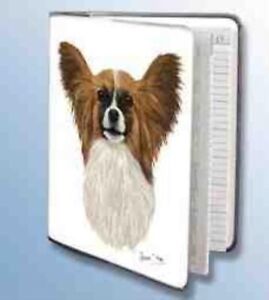 Retired Dog Breed Papillon Vinyl Softcover Address Book by Robert May