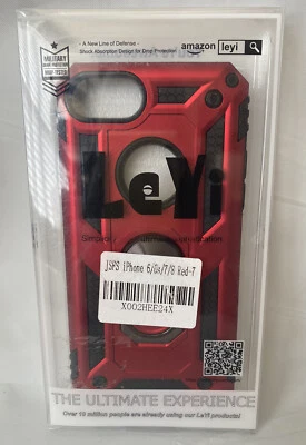 LeYi iphone 6/6s/7/8 Phone Case~Red~NIB~Military Grade Protection~Kickstand Inc. - Image 1 of 2