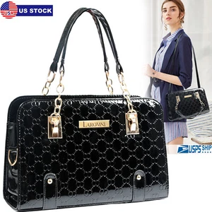 Black Women Lady Leather Handbag Shoulder Tote Bags Purse Satchel Messenger Bag - Picture 1 of 12