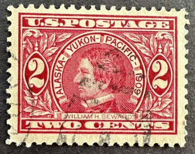 US 1909 Scott # 370 Used Stamp Alaska Yukon Pacific Expo William Seward - Image 1 of 2