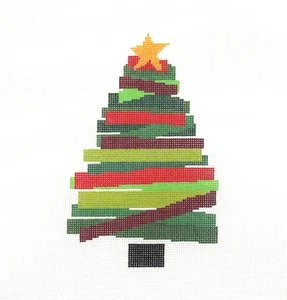 Cabell Stitchery Stackable Green Christmas Tree Handpainted Needlepoint Canvas - Picture 1 of 1