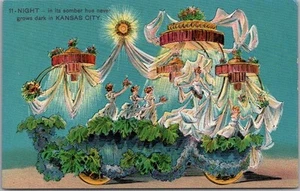 1908 PRIESTS OF PALLAS PARADE Kansas City Postal "11 - NOCHE" / Flotador - Sin usar - Imagen 1 de 2