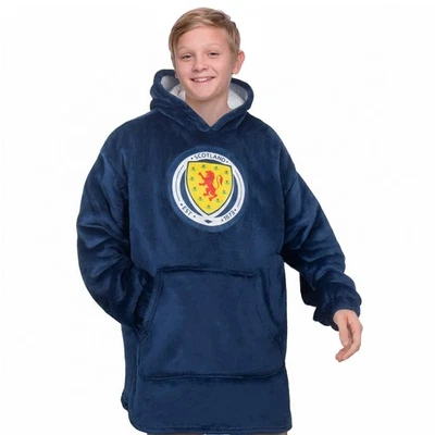 SCOTTISH FA Scotland Kids Oversized Hoodie Blanket - Sherpa Fleece Lined Official Football G