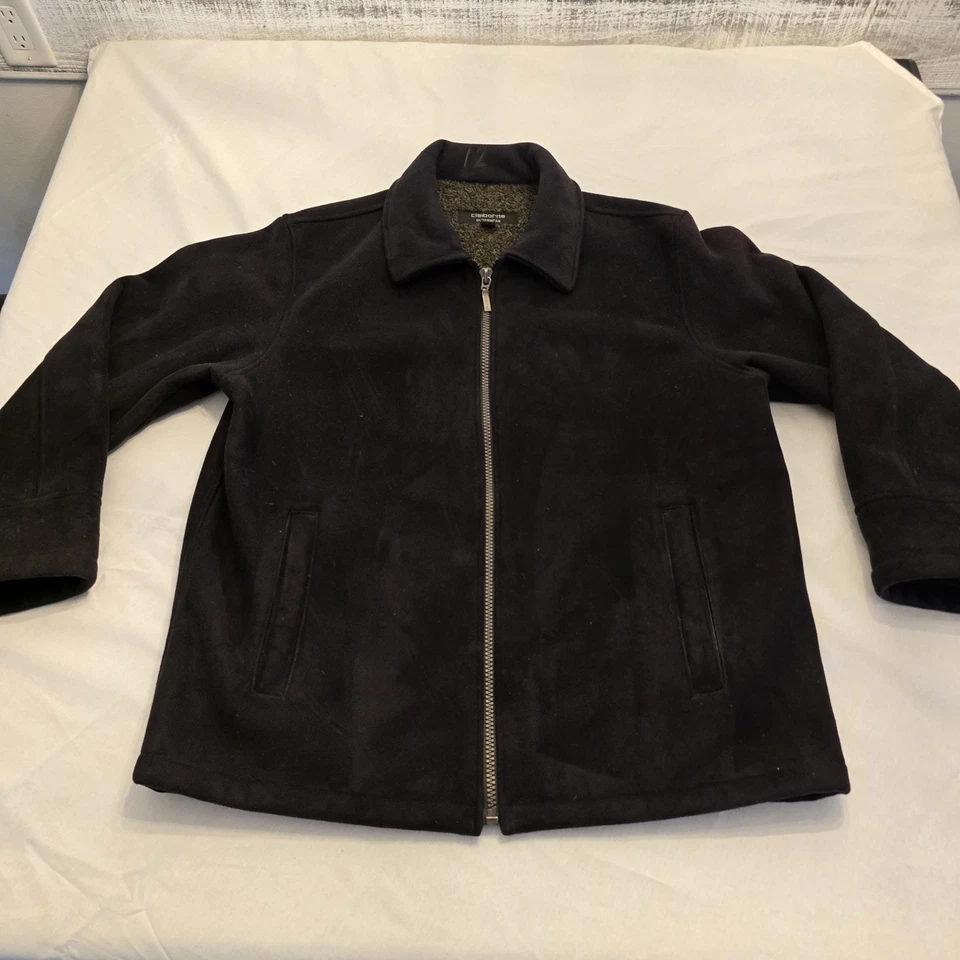 Claiborne Outerwear Imitación Gamuza Sherpa Vellón Forrado Abrigo Chaqueta Hombres XL Negro Gorp Foto 1 de 4