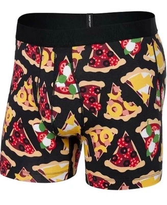 NUEVO CON ETIQUETAS SAXX Para Hombres DropTemp Calzoncillos Boxer Algodón Refrescante Estampado Pizza Talla M Foto 1 de 3
