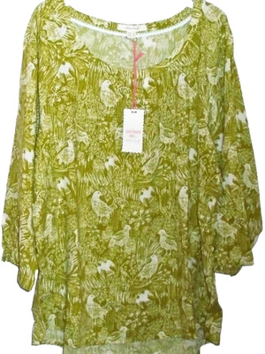 White Stuff Bays Top grassy green bird pleat front blouse Size 10 New Tags BNWT - Image 1 of 4