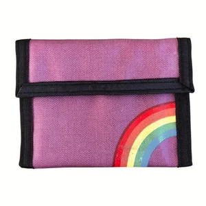 1970 RAINBOW NYLON WALLET - LGBT Vintage Rare Lilac Magenta USA Hook & Loop COTC - Picture 1 of 14