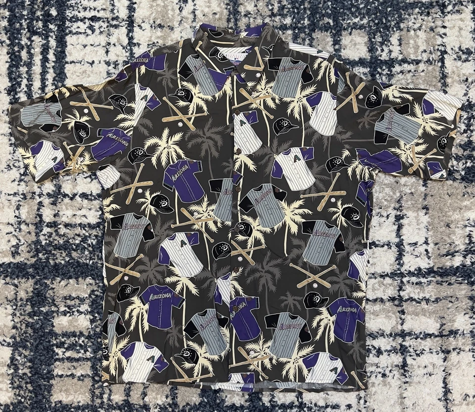 Vintage Reyn Spooner Arizona Diamondbacks All Over Print Button Up Shirt Men's L - Image 1 of 4