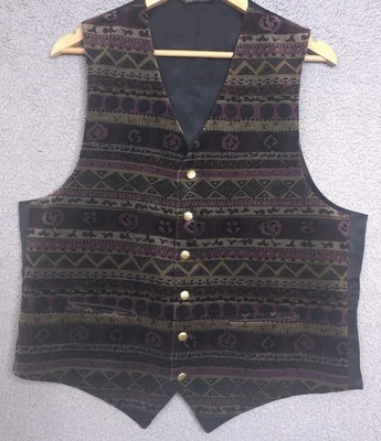 Chaleco de Terciopelo Hombres Larg Mujeres XL Formal HOCO Chaleco Gótico Abstracto Artístico Edgy Academia Foto 1 de 4