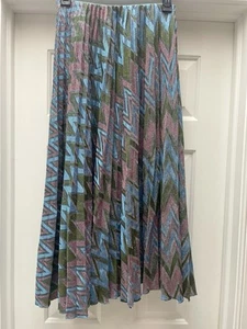 $745 M MISSONI Lurex Chevron Pleated Skirt. Made In Italy - Picture 1 of 9