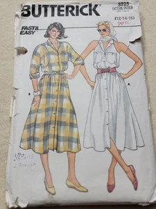 Butterick  3225 misses summer cutaway armholes shirt dress  Sz 12/14/16 UNCUT - Picture 1 of 2
