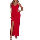 Xscape Womens Ruched Slit Formal Evening Dress Gown BHFO 0124
