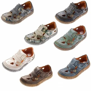 Damen Comfort Leder Sandaletten TMA 7008 Schuhe Grau Schwarz Weiss Halbschuhe - Picture 1 of 16