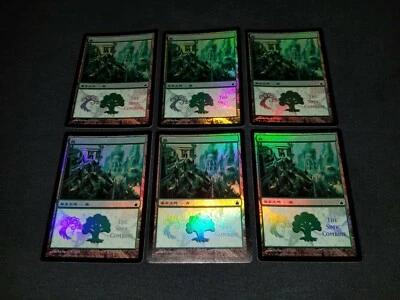 MTG 6x MPS Promo rare land LP Japanese FOIL Forest - The Simic Combine - Image 1 of 2