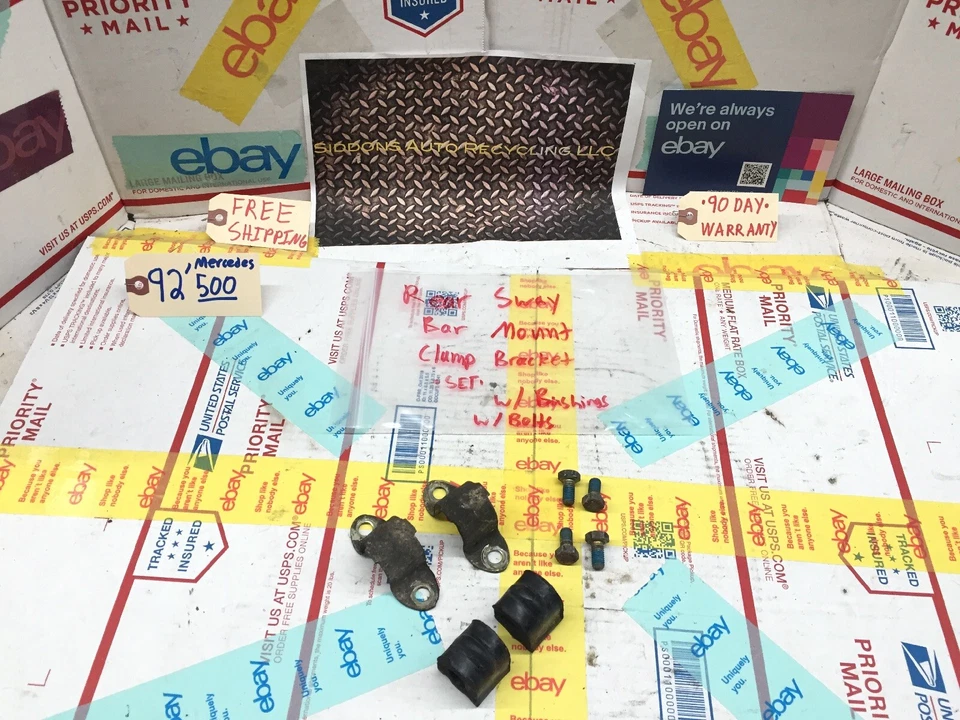 90-93 MERCEDES-BENZ 500SL ESTABILIZADOR TRASERO BARRA ESTABILIZADORA SOPORTE DE MONTAJE (juego) con PERNOS Foto 1 de 4