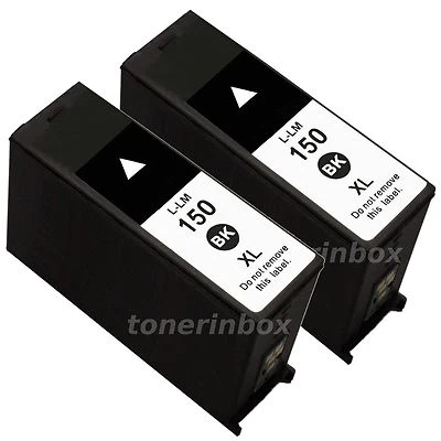 2pk New 150XL BLACK Ink Cartridge For Lexmark 150 Pro715 Pro915 S315 S415 S515 - Image 1 of 2