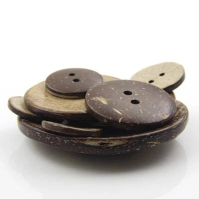 10PCS 2-HOLE COCONUT SHELL ROUND BUTTONS 10MM- 50MM SEWING KNIT CRAFT MANY SIZES - Image 1 of 4