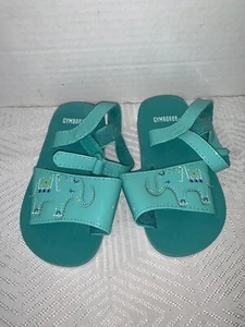 Gymboree toddler girl mint sandals elephant print size 5-6 Open Toe - Picture 1 of 6