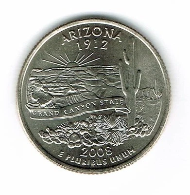 2008-P Brilliant Uncirculated US Arizona 48TH State Quarter Coin! - Image 1 of 2