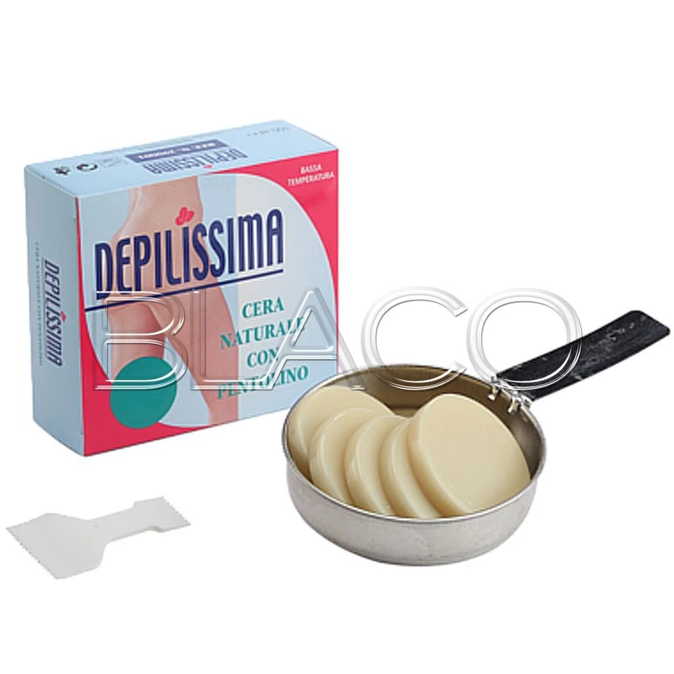 CERETTA CON PENTOLINO DEPILISSIMA 5 DISCHETTI CERA A CALDO CON SPATOLA PLASTICA - Immagine 1 di 1