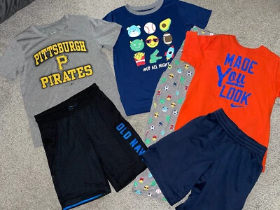 EUC Nike T-shirt Carter's Pajamas Tek Gear Old Navy Shorts Size 10 12 - Image 1 of 4
