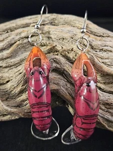 Dangling Creations By Melissa Fishing Lure Earrings Rebel Craw Flaming Junebug - Picture 1 of 3