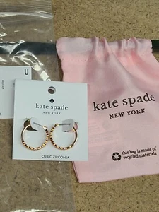 NEW KATE SPADE NEW YORK ROSE GOLD PLATED FULL CIRCLE HOOP EARRINGS MSRP $48.00 - Picture 1 of 4