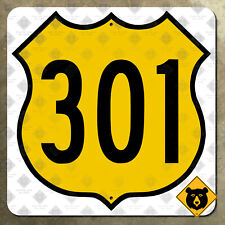 Florida US route 301 yellow marker road sign Jacksonville metro Sarasota 16x16