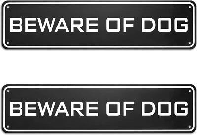Beware of Dog Sign Aluminum Not Responsible Warning Caution black and white  - Image 1 of 4