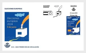 spain 2024 espagne European union Elections flag eu democratic exercise 1v FDC - Picture 1 of 1