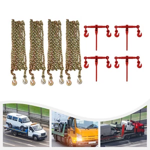 4 Pack Ratchet Chain Load Binder 5/16"-3/8" and 20ft Chains Hauling for Tie Down - Picture 1 of 12