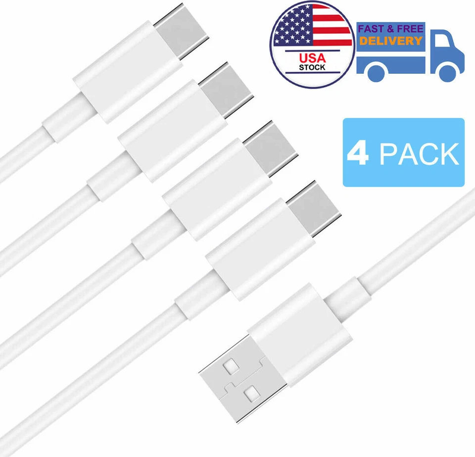 4 Pack Samsung USB C Cable Type C Fast Charger For Galaxy S8 S9 S10 Plus  - Image 1 of 1