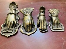 4 Pc 1940's Old Brass Hand Crafted Engraved Lady Hand Shape Victorian Paper Clip