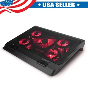 Laptop Cooling Pad 5 Quiet Fans Cooler Stand Dual Ports for 11-17" Laptop - Picture 1 of 9