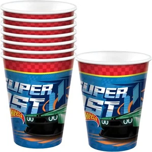 Hot Wheels Rennwagen Spielzeugfahrzeug Kindergeburtstag Party 9 Unzen Pappbecher - Bild 1 von 1