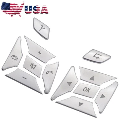 Se adapta a Mercedes Benz Clase E C G W204 12-16 Volante Botón Borde Plateado EE. UU. Foto 1 de 4