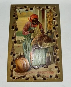 Thanksgiving Taggart 607 Feather Border Woman Plucking Turkey Feathers Holiday - Picture 1 of 4