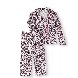 Sleep Tight Girls' Flannel Coat Style Pajamas Relaxed Fit Colorful Size 4 - Picture 1 of 3