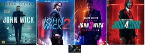 KEANU REEVES JOHN WICK THE COMPLETE COLLECTION 1 2 3 4 (4 BLU RAY Set, WS) New - Picture 1 of 6