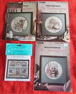 Lot CROSS STITCH Needlework Shoppe CHART Quilter Seamstress Vaughan Trilogy - Picture 1 of 6