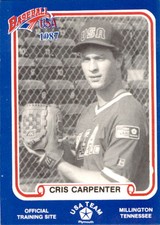1987 Pan Am Team USA Blue BDK #34A Cris Carpenter GLOVE Gainesville Georgia Card