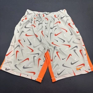 Pantaloncini Nike Dri-Fit All Over Stampa Logo Ragazzo Grigio Taglia XL - Foto 1 di 4