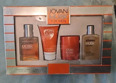 Colonia para después del afeitado Jovan Musk vintage con desodorante, champú, crema de afeitar NUEVO Foto 1 de 4