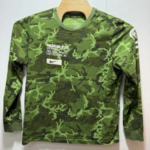 Camisa Nike Michigan State Verde Camuflada Saludo al Servicio Manga Larga Talla Grande - Imagen 1 de 6