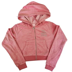 Dolls Kill My Little Pony Large Bedazzled Large Pink Velour Cropped Hoodie Neu ohne Etikett - Bild 1 von 8